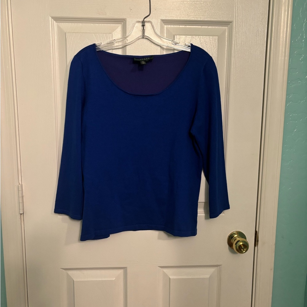 Lauren Ralph Lauren Royal Blue 3/4 Sleeve Top